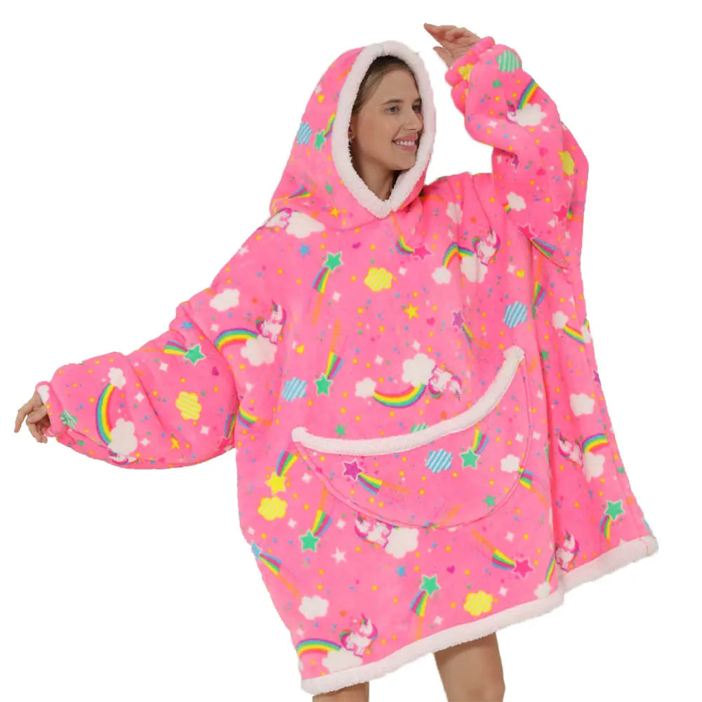 Unicorn Short Oversized Blanket Hoodie