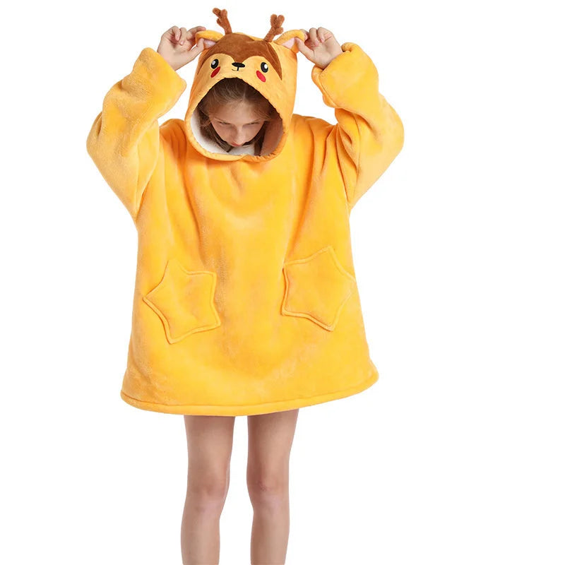 Giraffe Kids Oversize Blanket Hoodie