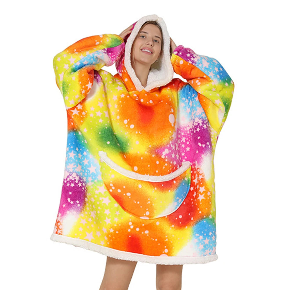 Color Blast Short Oversized Blanket Hoodie