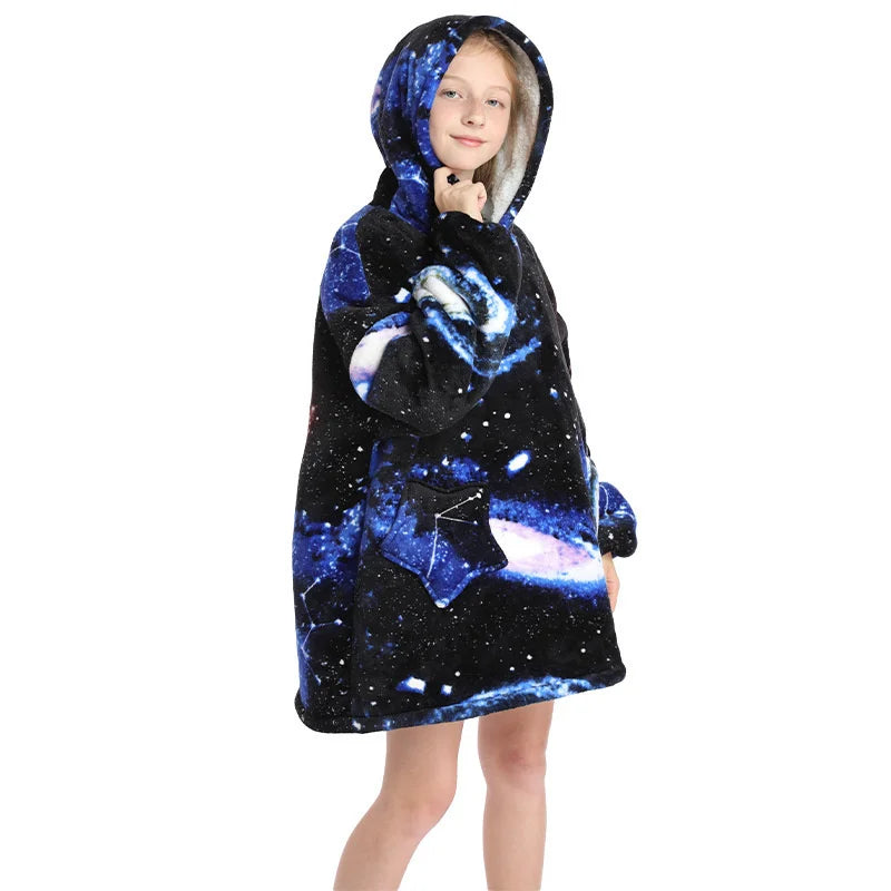 Galaxy Kids Oversize Blanket Hoodie