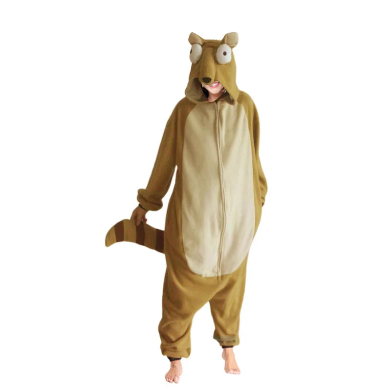 Glacier Squirrel Zipper Pajamas