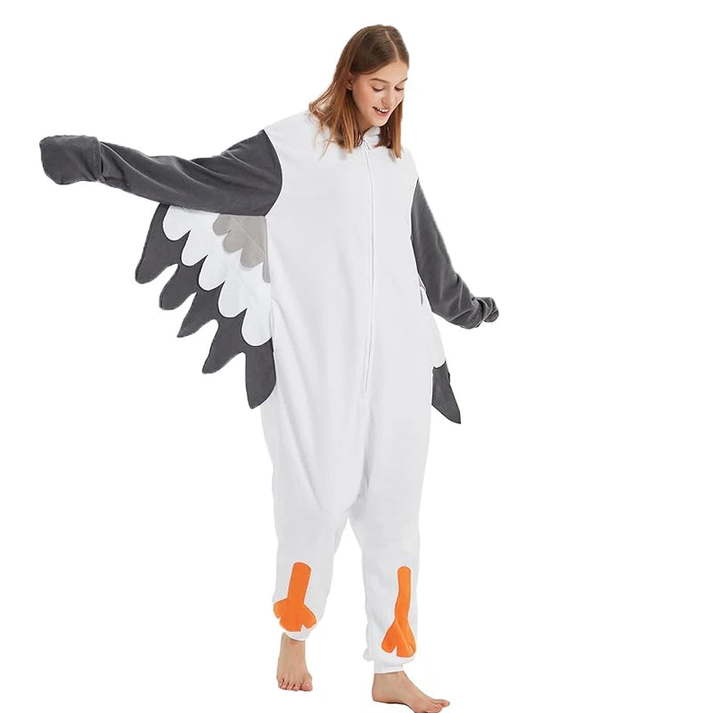 Adult Seagull Zipper Pajamas
