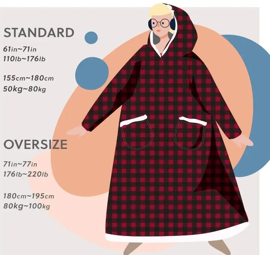 Checkered Oversize Adult Hoodie