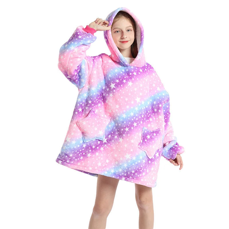 Color Stripes 2 Kids Oversize Blanket Hoodie