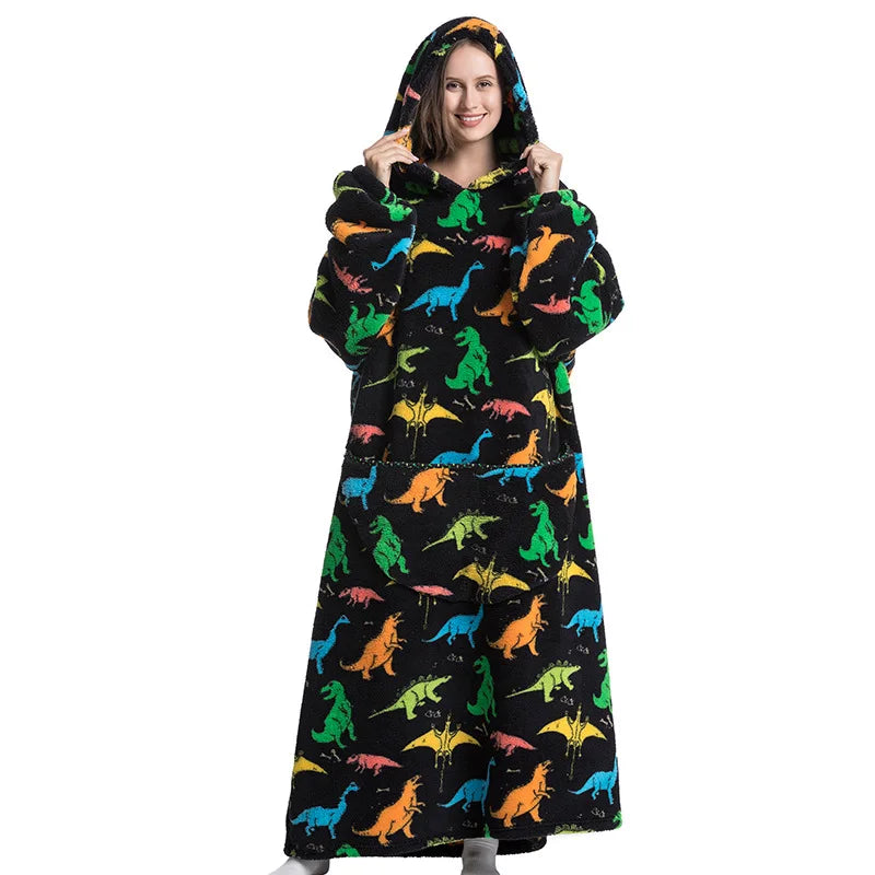 Multi Dinosaur Oversize Adult Hoodie