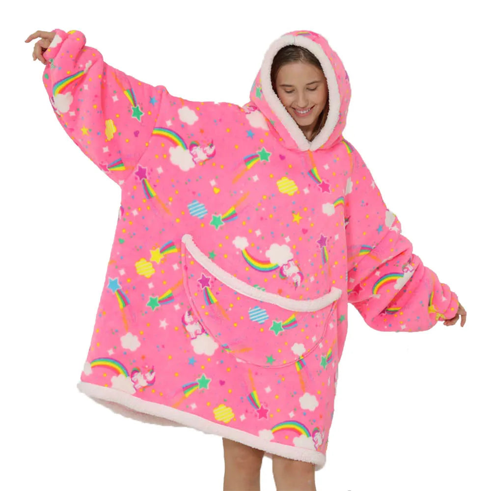 Unicorn Short Oversized Blanket Hoodie