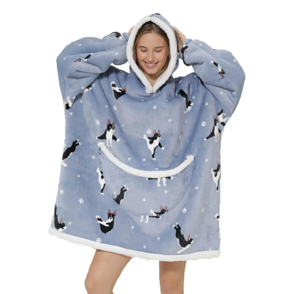 Frenchie Short Oversized Blanket Hoodie