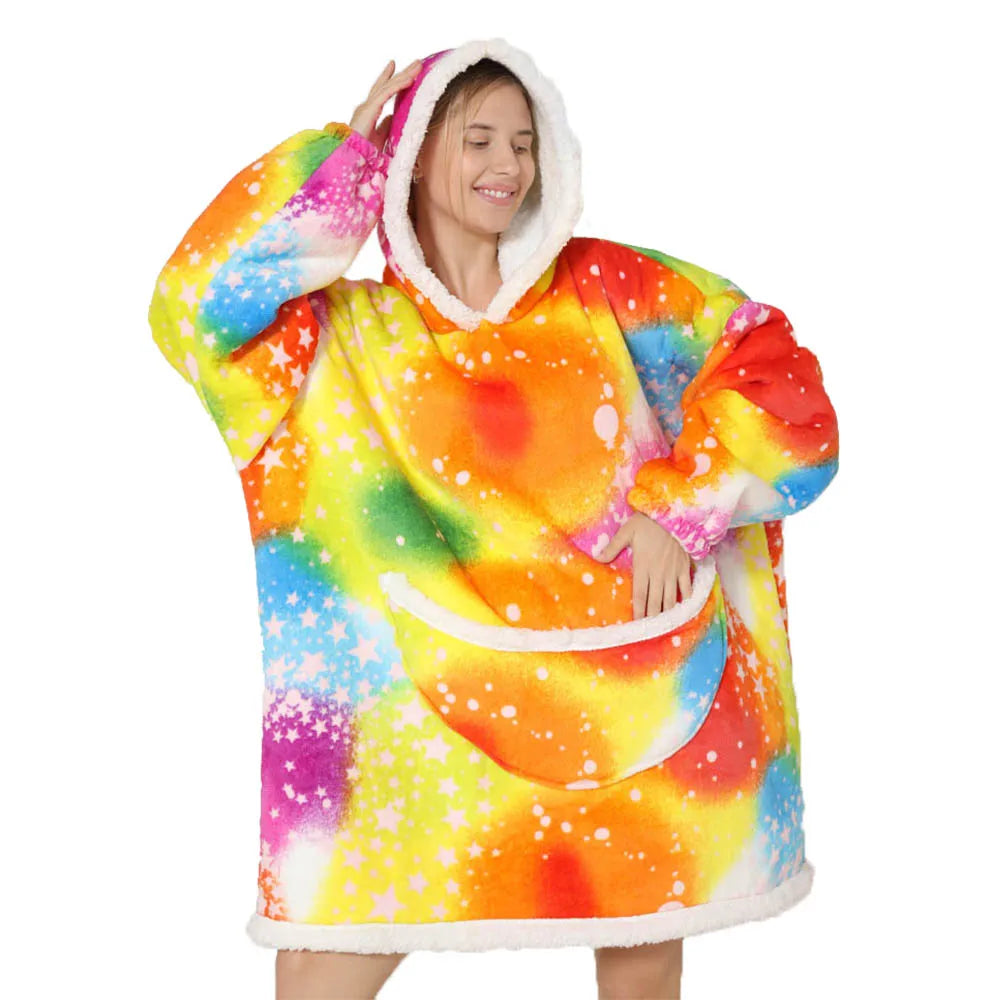 Color Blast Short Oversized Blanket Hoodie