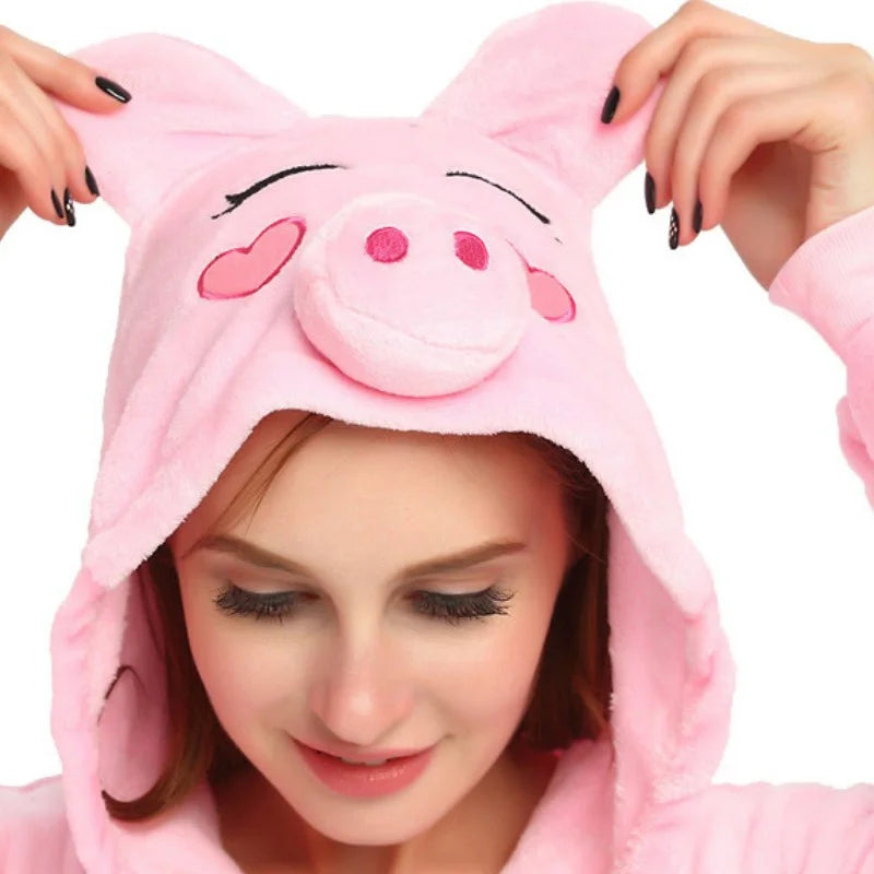 Pink Pig Fluffy Pajamas