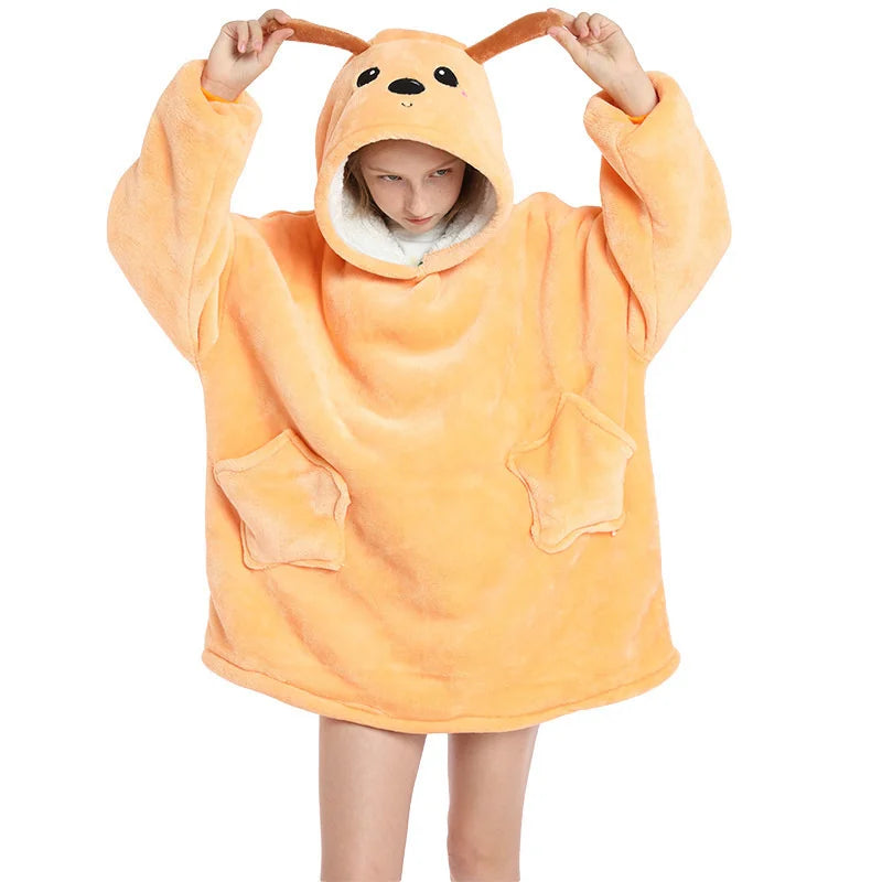 Dog Kids Oversize Blanket Hoodie
