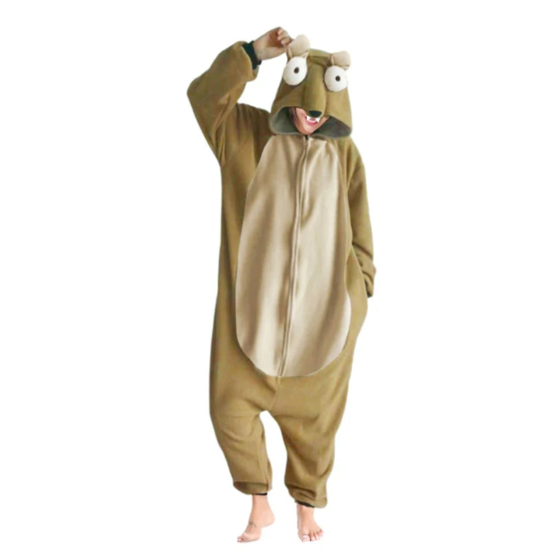 Glacier Squirrel Zipper Pajamas