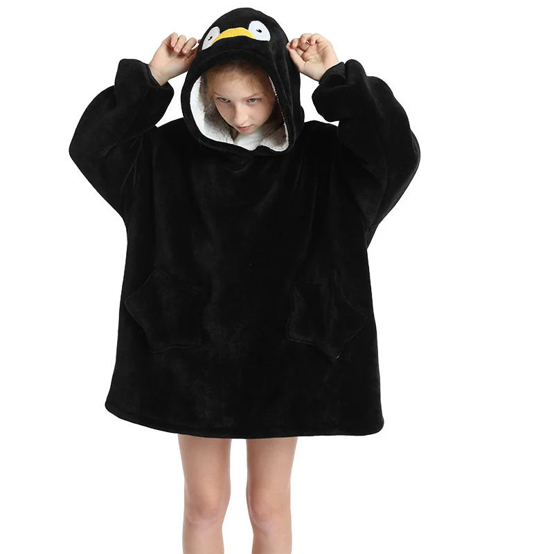 Penguin Kids Oversize Blanket Hoodie